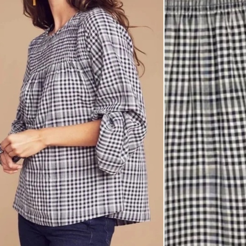 NEW Faherty Marseilles Blouse in McKinney Plaid, size S